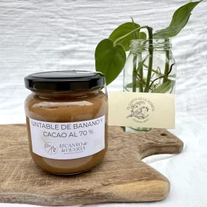 Untable de banano y cacao al 70 %